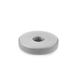 Stainless Steel Flat Knurled Nuts matt shot blasted DIN 467 thumbnail