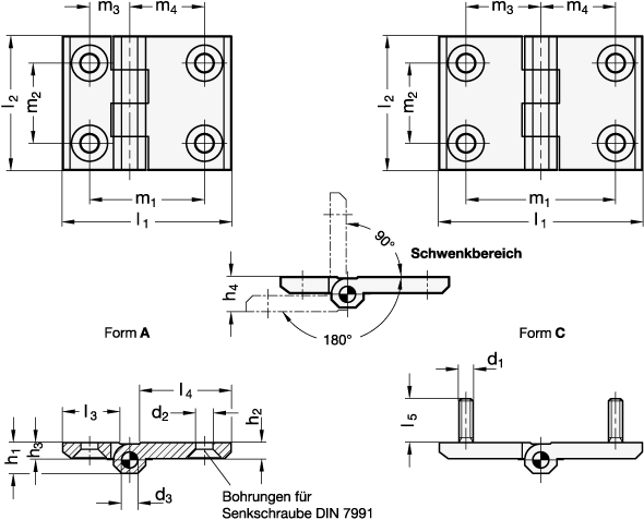 Scharniere GN 237 Skizze