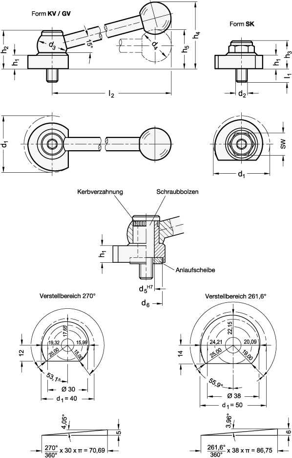 Spiralexzenter Stahl GN 918 Skizze