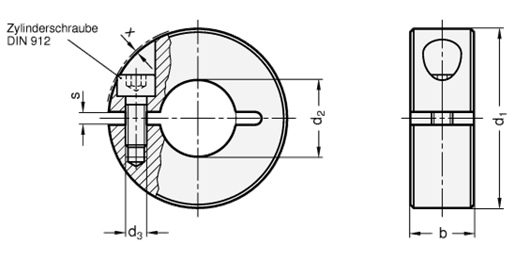 Geschlitzte Edelstahl Stellringe GN 706.2 Skizze