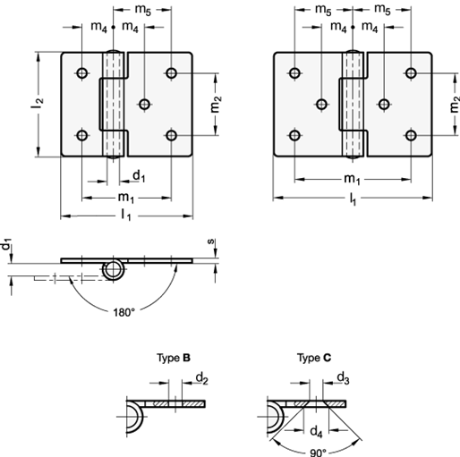 Sheet Metal Hinges  GN 136 sketch