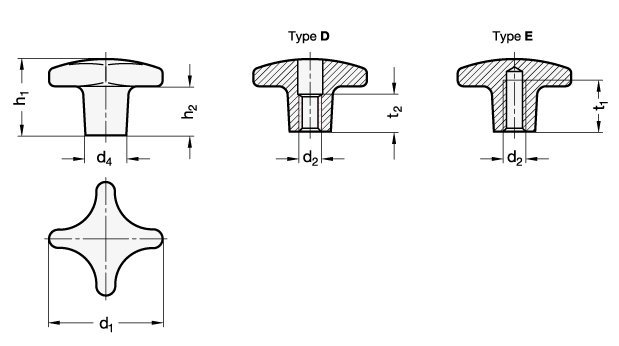 Hand Knobs DIN 6335 sketch