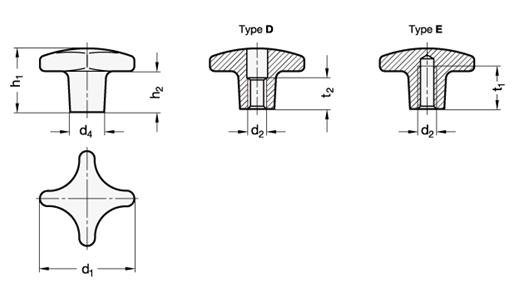 Hand Knobs DIN 6335 sketch