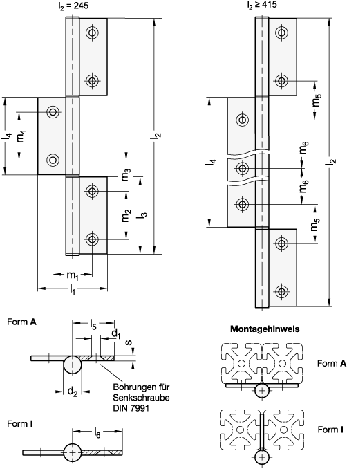 Scharniere GN 2295 Skizze