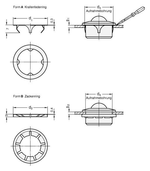 Federringe GN 509.3 Skizze