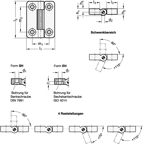 Scharniere GN 222 Skizze