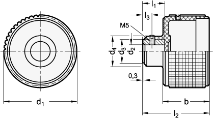 Hand knobs plastic GN 534.8 sketch