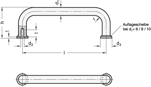 Edelstahl Buegelgriffe GN 425 Skizze