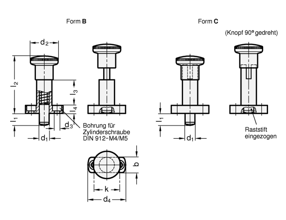 Rastbolzen GN 817.1 Skizze