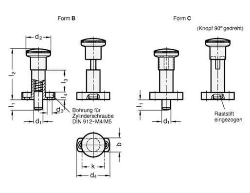 Rastbolzen GN 817.1 Skizze