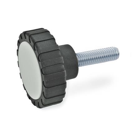 Knurled Screws threaded stud steel  zinc plated  Stainless Steel GN 7336